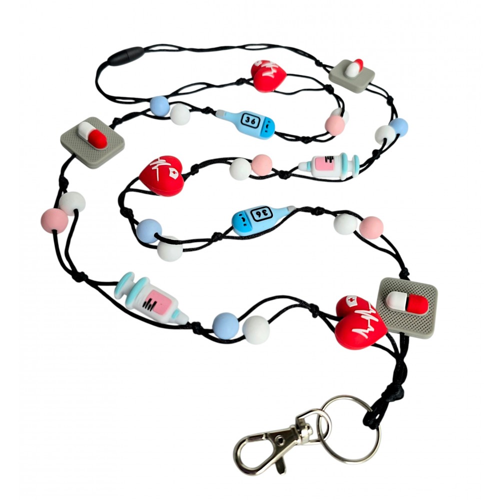 Silikoninen avainnauha hoitajille - Medical Kit - Baby Tuttifrutti Söpö hoitajan avainnauha silikonihelmistä, Medical Kit -malli - Baby Tuttifrutti