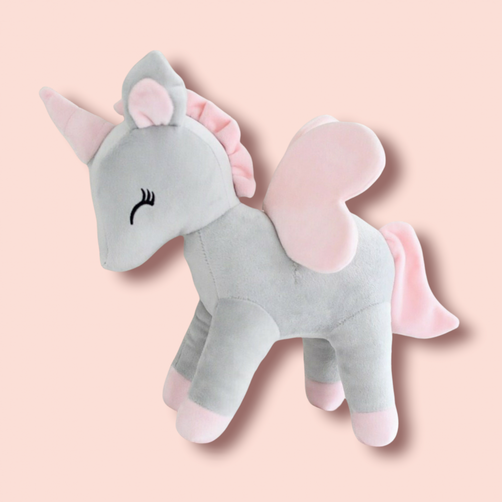 Yksisarvinen - Harmaa/vaaleanpunainen M-koko