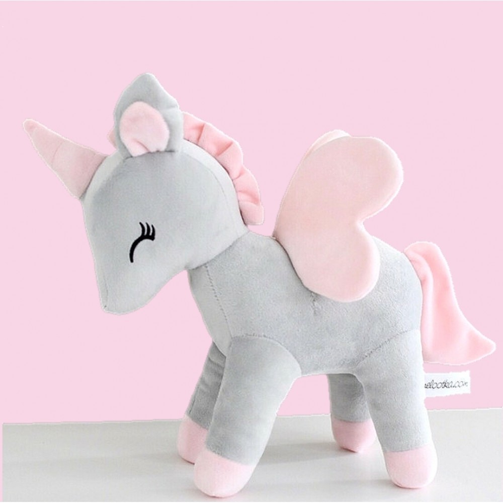 Yksisarvinen - harmaa/vaaleanpunainen L-koko